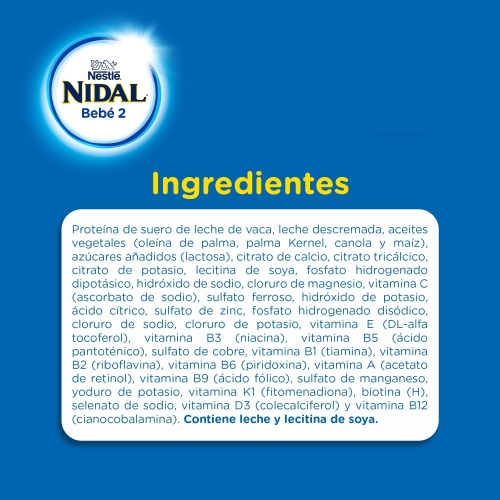 Leche de fórmula en polvo sin TACC Nestlé Nidal 1 sabor neutro en
